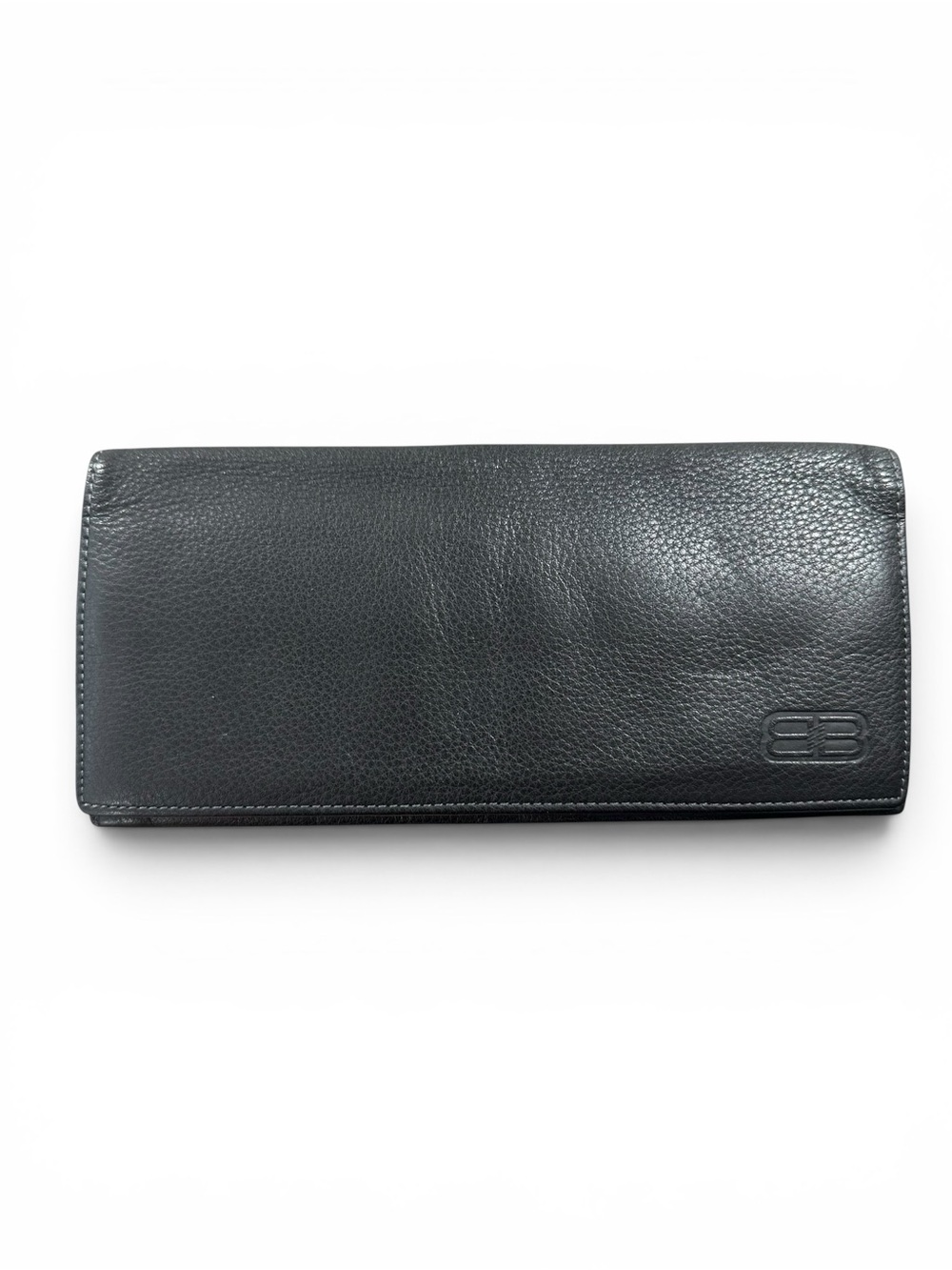 Balenciaga Black Lambskin Leather Slim Bifold Wallet